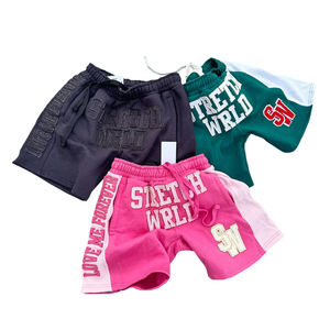 Custom Acid Wash Cotton Embroidery Patch Hip Hop Streetwear <b>Baggy</b> <b>Shorts</b> - Product Image 1