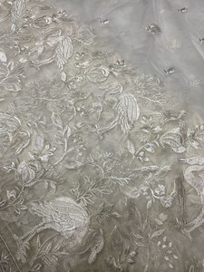 Nylon organza bordado trabajo fantasía Nett tela lahenga tela - Product Image 2