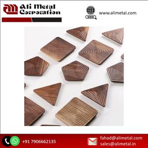 Posavasos clásico ecológico de madera de acacia con soporte Impresión de logotipo personalizado para mesa de centro o colocación de oficina - Product Image 5