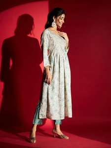 Latest Women's Cotton <b>Kurti</b> and Rayon Pant with Dupatta Indian & Pakistani Clothing at Wholesale Price Direct From India - Product Image 3