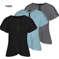 Blouses médicales grande taille de haute qualité, coupe ajustée, manches courtes, col en V, pour infirmières et médecins, tenue de travail d'hiver pour hôpital, en toile