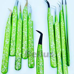 Pinzas de pestañas curvas con punta de fibra profesional Herramientas de extensión de pestañas de acero inoxidable para Salon & Techs - Product Image 5