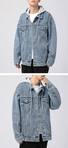 Chaqueta de mezclilla para hombre, bordada, de algodón 100% de alto gramaje, con forro polar, mangas largas, estilo oversize, talla grande, para invierno, al por mayor - Product Image 6