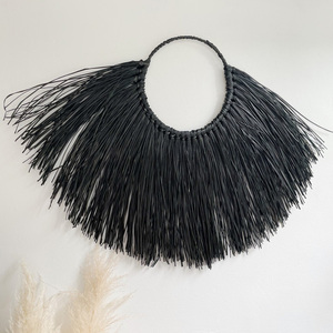 Art en herbe de mer pour la décoration de la maison, décoration suspendue en paille de raphia tissée, décoration murale en herbe de mer - Product Image 6