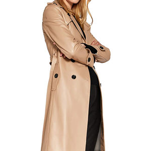 Manteaux en cuir marron pour femmes, manteau d'hiver de haute qualité avec veste longue respirante personnalisable pour hommes 2026 - Product Image 4