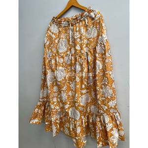 Floral Printed <b>Skirts</b> Handmade Summer <b>Skirt</b> Dress <b>Boho</b> Long <b>Maxi</b> <b>Skirt</b> Gypsy Thread <b>Skirt</b> Two Side Pocket Middi <b>Skirt</b> Dress - Product Image 6