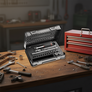 Assortiment de 18 pièces Usag avec douilles biheptagonales dans un coffret ABS, ensemble d'outils à douilles durables - Product Image 3