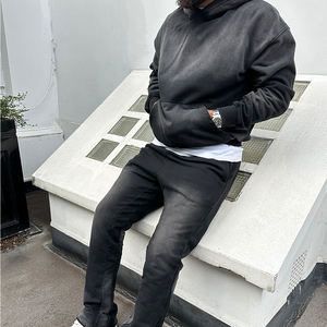 Sweat à capuche zippé avec lavage à l'acide en pierre personnalisé Zipup en détresse Sunfaded Sun Faded French Terry épais Double ZipUp Hoodie Hommes - Product Image 5