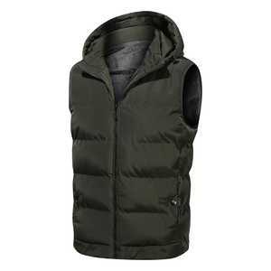 High Quality American Men's Autumn Outdoor Casual Stand Hooded <b>Body</b> <b>Warmer</b> Sleeveless Jacket Zip Lightweight Eco-Friendly Vest - Product Image 6