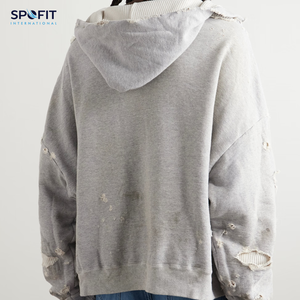 Sweat à capuche pour homme en coton 100% lourd, design délavé au soleil, vêtements d'hiver, coupe ample, épaules tombantes, streetwear respirant - Product Image 6