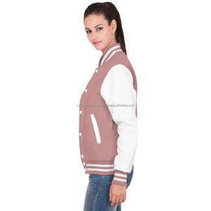 Blouson universitaire matelassé en coton respirant, design personnalisé, avec broderie et finition teinte MCACVJ-343 – Tendance de la mode féminine en gros - Product Image 2
