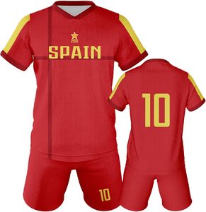 Survêtement de football unisexe personnalisé ensembles d'uniformes de football maillot personnalisé 100% polyester extensible respirant à manches courtes pour - Product Image 2