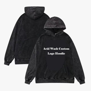 Sudaderas con Capucha de Algodón Premium al por Mayor, Lavado Ácido, Hombros Caídos, Oversize, de Alto Gramaje, con Logotipo Personalizado, Estampado Frontal, Transpirables, de Invierno, Unisex - Product Image 3