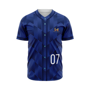 Camiseta de Béisbol Personalizada al por Mayor, Precio Económico, Alta Calidad, para Hombre, Sublimada, Transpirable, Cuello Redondo, con Botones - Product Image 1