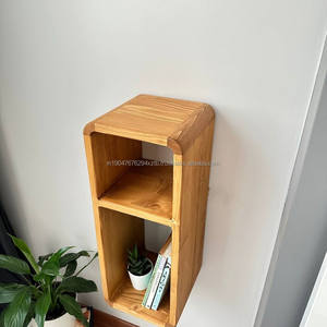 Mesa de Noche Flotante Moderna de Madera Maciza Hecha a Mano con 2 Cajones, Diseño Ecológico, Muebles para Dormitorio, Sala de Estar, Oficina en Casa - Product Image 2