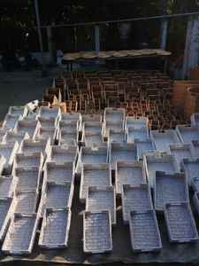 Panier à linge tissé en jacinthe d'eau avec poignées portables - Product Image 6