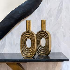 Vase à fleurs décoratif en aluminium moulé doré et cuivré pour la décoration intérieure Meilleure vente - Product Image 5