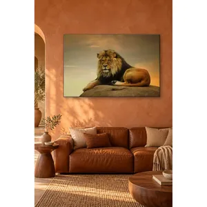 Impression sur toile Fida Lion sur rocher au coucher du soleil - Product Image 4