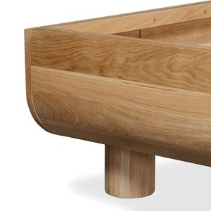 Cadre de lit moderne en bois de teck massif de couleur naturelle Design écologique Matériau de haute qualité pour une utilisation en intérieur dans la chambre à coucher - Product Image 5