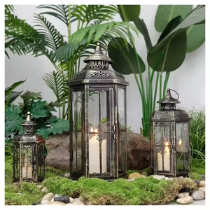 Linternas de diseño 2025 Linternas de velas colgantes de metal y vidrio de alta calidad en varios tamaños Perfectas para accesorios de decoración del hogar. - Product Image 5