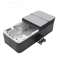 Swim Spa Whirlpool Bain à remous Acrylique Autoportant Conteneur Piscines Spa Piscine Extérieure Enfants et Adultes Piscine Sans Fin