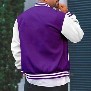 Veste universitaire pour hommes manches en cuir véritable et laine mélangée Letterman Boys College Varsity Jackets XS-5XL - Product Image 3