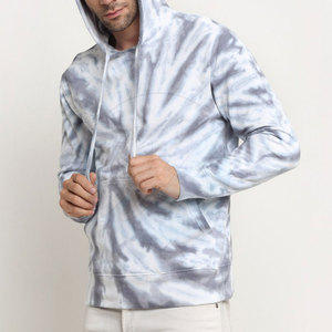 Venta al por mayor OEM Servicio Ligero Tie Dye impresión hombres sudaderas con capucha 100% algodón Casual básico para la temporada de invierno - Product Image 4