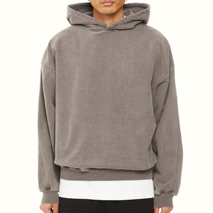 Sweat à capuche homme 100% coton personnalisé épaules tombantes French Terry Oversize Pullover 3D Embroidery Tie-Dye Heavyweight Sweatshirt - Product Image 4