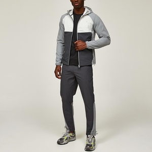 Veste coupe-vent zippée à logo réfléchissant personnalisé en polyester tissé à blocs de couleur Coupe régulière Homme - Product Image 3