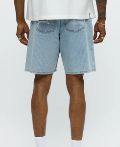 Shorts Vaqueros para Hombre de Alta Calidad, Desgastados, con Forro, Secado Rápido, Cintura Media, 100% Algodón, con Diseño Personalizado en el Bolsillo Trasero - Product Image 2