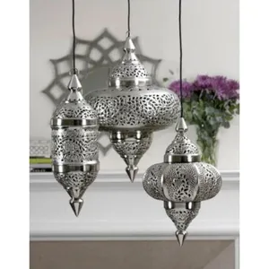 灯笼悬挂设计银色激光切割设计蜡烛蜡架摩洛哥灯笼T灯灯笼用品