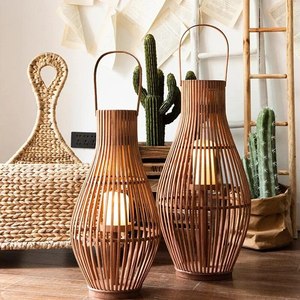 Última Colección de Faroles Antiguos de Madera, Portavelas de Ratán Hechos a Mano, Ecológicos y Vintage, para el Día de San Valentín - Product Image 4