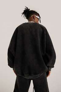 Vente en gros de sweatshirts streetwear pour hommes surdimensionnés sweatshirts en coton vintage surdimensionnés vierges - Product Image 6