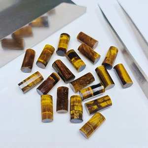 <b>Tiger</b> <b>Eye</b> Faceted Handcrafted 10x6 mm Oval Cut Natural Yellow Gemstones Pipe Shape Loose Gemstones for <b>Jewelry</b> - Product Image 2