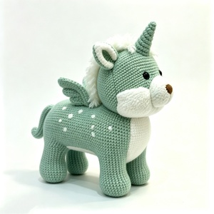 Peluche licorne au crochet personnalisée, pégase licorne amigurumi, animal en peluche tricoté à la main, licorne en peluche douce au crochet - Product Image 1