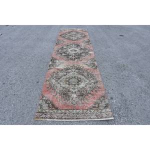 Alfombra de lana turca de retazos rojo y verde Vintage, tejido plano de 3,3x12,5 pies con respaldo de látex para decoraciones de sala de estar - Product Image 1