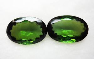 อัญมณีอัญมณีอัญมณีสีเขียวทัวร์มาลีนธรรมชาติเกรดส่งออกอัญมณีเจียระไนทรงวงรีขนาดสอบเทียบแบบหลวม - Product Image 2