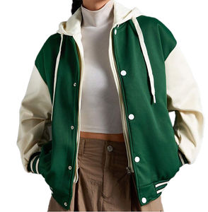 Chaqueta Verde Estilo Bomber Vintage Unisex para Invierno con Capucha y Forro de Algodón, Opciones al por Mayor - Product Image 1
