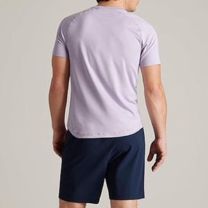 Venta al por mayor de alta calidad de los hombres de manga corta Camiseta de cuello redondo camisetas respetuosas con la piel para los hombres camiseta personalizada por Dress Sports - Product Image 4