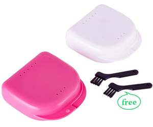 Caja de plástico para dentaduras postizas, caja de almacenamiento para dentaduras, retenedor dental, protector bucal de ortodoncia, retenedor de dientes multiusos - Product Image 1