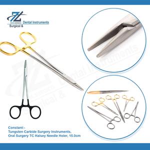 Porte-aiguilles pour chirurgie buccale Halsey 15 cm Forceps Halsey Porte-aiguille Suture chirurgicale dorée lisse Chirurgie dentaire Acier inoxydable - Product Image 3