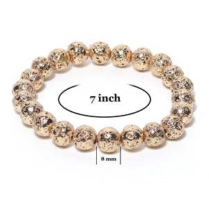 NOVAMART Fine Arihant <b>Gems</b> & Jewels Certified Astrological <b>Bracelet</b> Golden Lava <b>Stone</b> Bangle for Reiki/Yoga Healing Natural Dist - Product Image 3