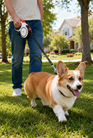 Laisse rétractable durable pour animaux de compagnie avec distributeur de sacs à déjections, en nylon réglable, réfléchissante et robuste, pour chats et chiens