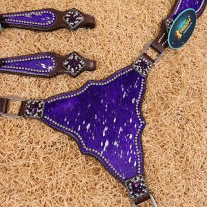 Turquoise <b>Tooled</b> Cactus Genuine Leather Horse Tack Set Includes Headstall Breast Plate Saddles Seasonal Western Horse Full Set - Product Image 2