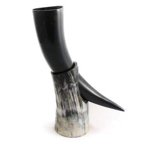 VIKING DRINKING HORN WITH SOLID STAND BEST QUALITY OF DRINKING HORN Food Safe Horn Wedding Home Hotel for Christmas - Product Image 1