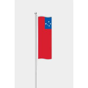 Bandera vertical de Samoa impresa digitalmente, estilo banderín, hecha de seda y plástico para uso en exteriores, con asta de aluminio, bandera para coche - Product Image 1