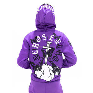 ชุดวอร์มผ้าฝ้ายโอเวอร์ไซส์แบบมีฮู้ดสำหรับผู้ชาย พิมพ์โลโก้ได้ตามต้องการ ทรงปกติ พร้อมชุดจ็อกกิ้ง - Product Image 2