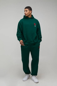 Ensemble sweat à capuche et jogging en molleton bouclette épais et écologique 420 g/m² – Qualité supérieure, vierge, style streetwear, personnalisable avec logo - Product Image 4