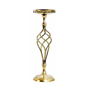 Portavelas de metal de aluminio tradicional con estilo con acabado antiguo para centro de mesa de evento elegante - Product Image 4