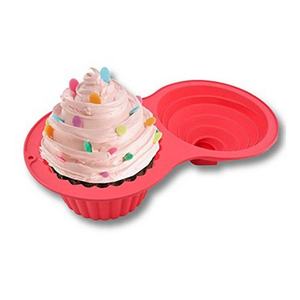 Silicone Double-Cavity Cake Mold for Baking <b>Microwave</b>-Safe High-Temperature Resistant 2-Hole Household Design Model HS-hp006 - Product Image 1